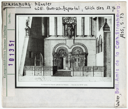 Vorschaubild Straßburg: Münster, südl. Querschiffportal, Stich 17. Jhd. 